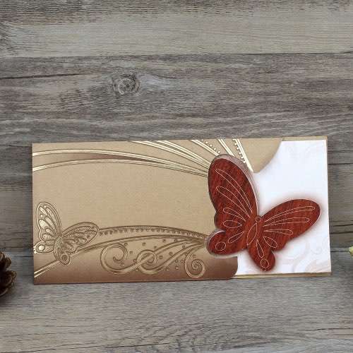 20pcs Wood Personalized Pocket Wedding Invitation Templates